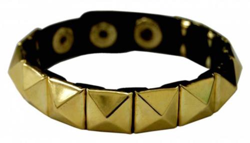 Punk Armband Goldene Pyramidennieten