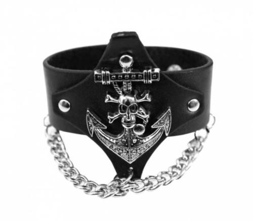 Punk Armband Anker Totenkopf