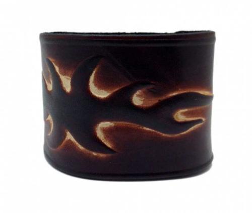 Lederarmband Tattoo Braun