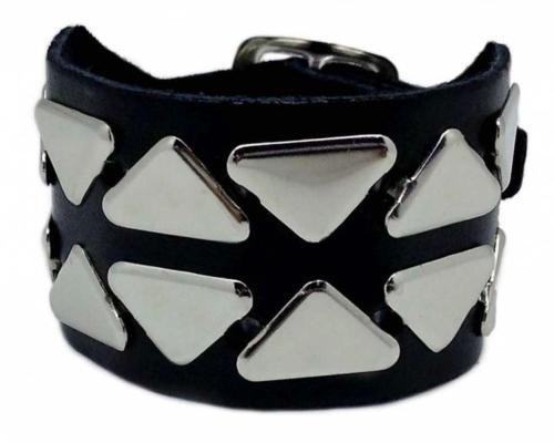 Punk Armband 2-reihig Dreieck Nieten