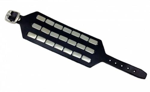 Lederarmband 3-reihig Flach Nieten
