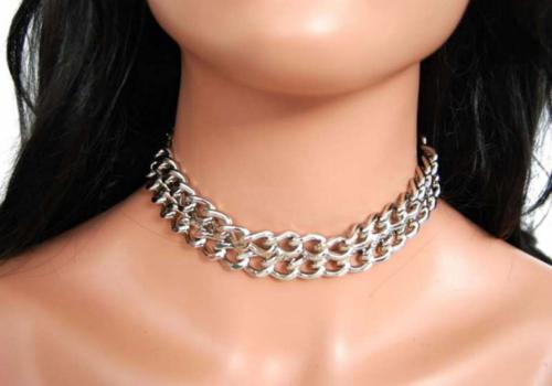 Lederhalsband Kette 2-Reihig