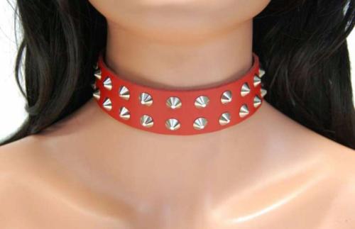 Fetisch Halsband Spitznieten 2-Reihig