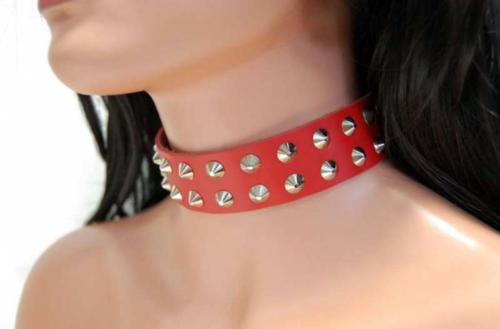 Fetisch Halsband Spitznieten 2-Reihig