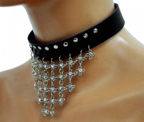 Gothic Halsband Steine Mit Ketten