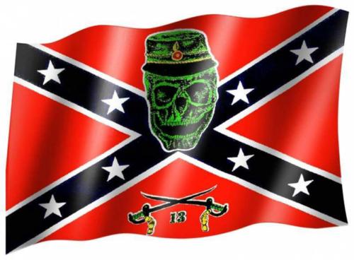 Südstaaten Fahne Totenkopf