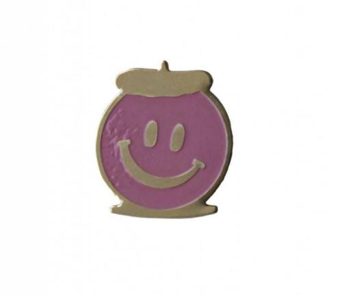 Anstecker Pin Rosa Smiley