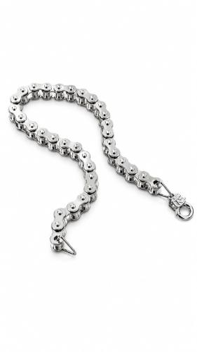 Kurze Wallet Chain im Fahrradketten-Look aus rostfreiem Metall