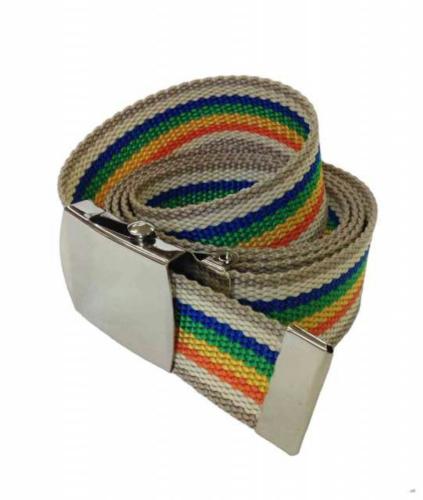 Stoffgürtel Braun & Regenbogen
