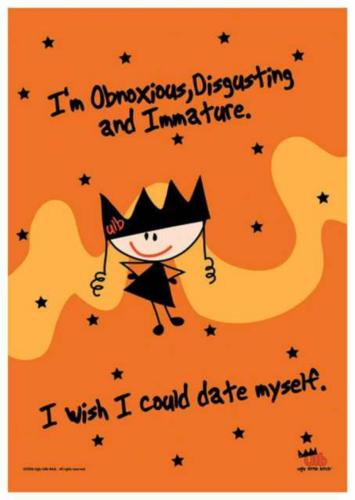 Ugly Little Bitch Date Myself Posterfahne