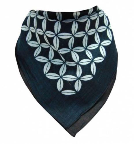 Bandana Head Wrap Scarf Black Vintage Design