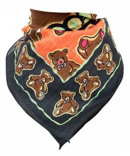 Bandana Head Wrap Scarf Green Teddy Bear