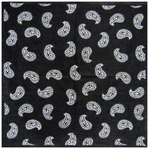 Bandana Head Wrap Scarf Paisley Black