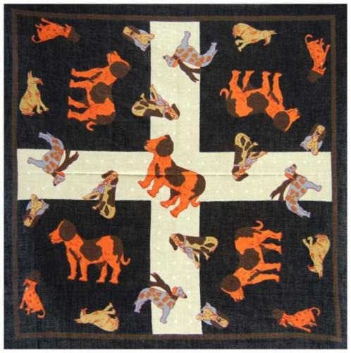 Black Bandana Head Wrap Scarf Sweet Dogs