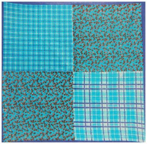 Bandana Head Wrap Scarf Blue Squares
