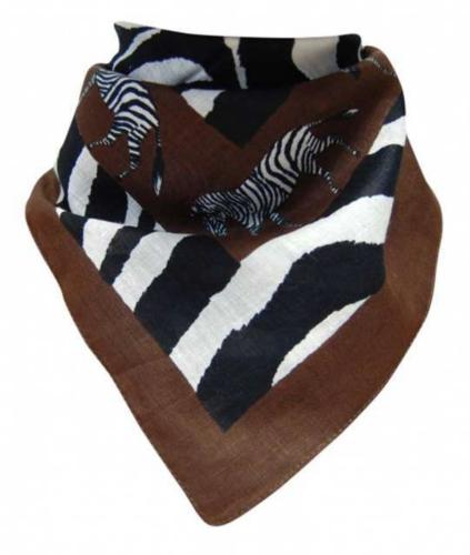 Bandana Head Wrap Scarf Brown Zebra