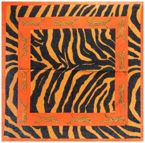 Bandana Head Wrap Scarf Orange Tiger
