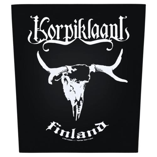 Korpiklaani Finland back patch with band logo and horned skull design