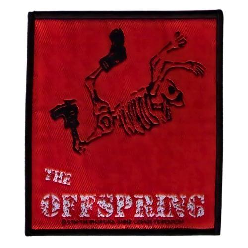 Roter The Offspring Patch mit Skeleton-Diver Motiv – Punkrock Style für Kutte oder Tasche
