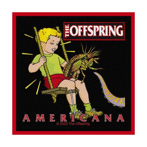 THE OFFSPRING Patch – Americana Design – Comic Junge mit Insekt – schwarzer Aufnäher 100% Polyester – 10 x 10 cm