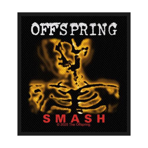 THE OFFSPRING Patch – Smash – gelbes Skelett auf Schwarz – 100% Polyester – ca. 9 x 10 cm