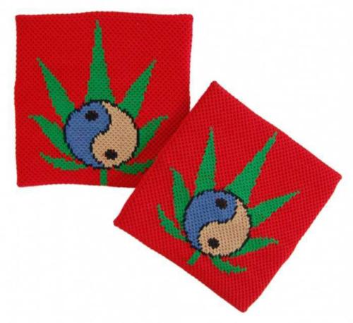 Sweatband Red Yin Yang Cannabis