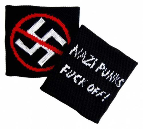Schweißband Schwarz Gegen Nazi