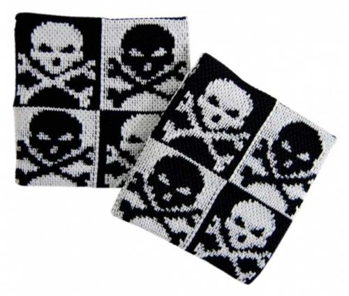 Sweatband Skulls Black White