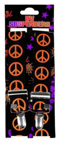 Hosenträger Schwarz Mit Neon Orangen Peace Zeichen