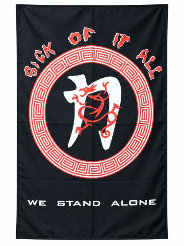 Sick Of It All We Stand Alone wall flag with hardcore band design