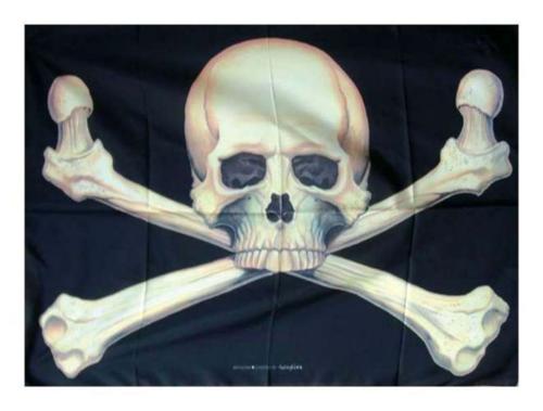 Totenkopf Mit Knochen Posterfahne