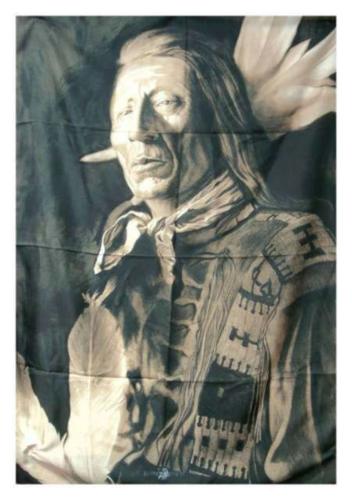 Red Native Amercian Vintage Posterfahne