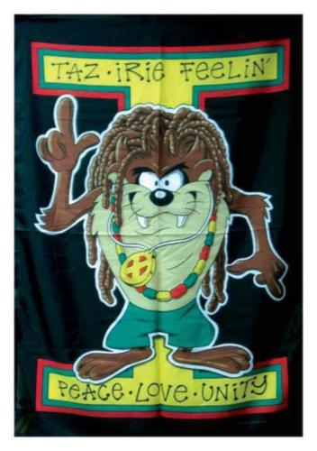 Looney Tunes Taz Peace Love Unity Posterfahne