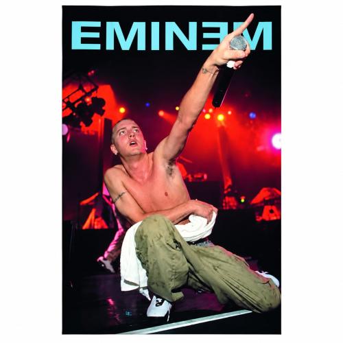 Eminem Live Posterfahne mit Slim-Shady-Bühnenmotiv