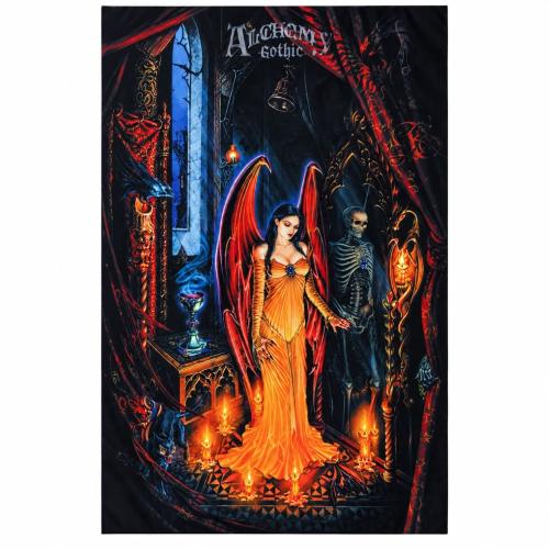Alchemy Gothic Rites of Undeath Wandfahne mit geflügelter Figur und Gothic-Ritualmotiv