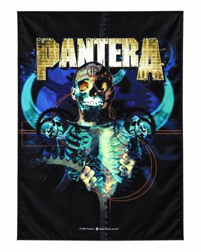 Pantera Winterland Wandfahne mit dunklem Schädel- und Skelettdesign