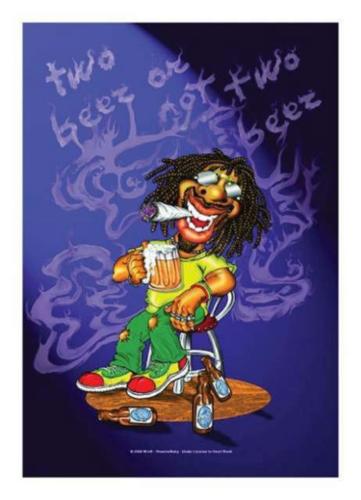 Rasta Man Cannabis Two Beer Posterfahne