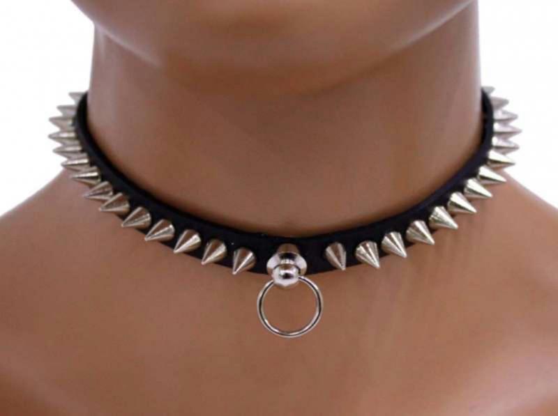 Gothic Halsband Mini Spike Nieten & Ring