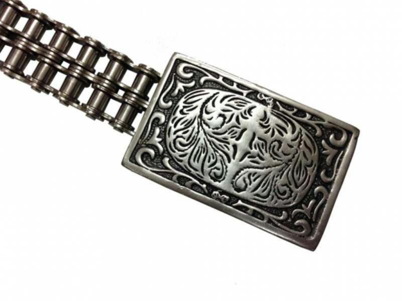 Verchromter 2-reihiger Motorradketten Gürtel