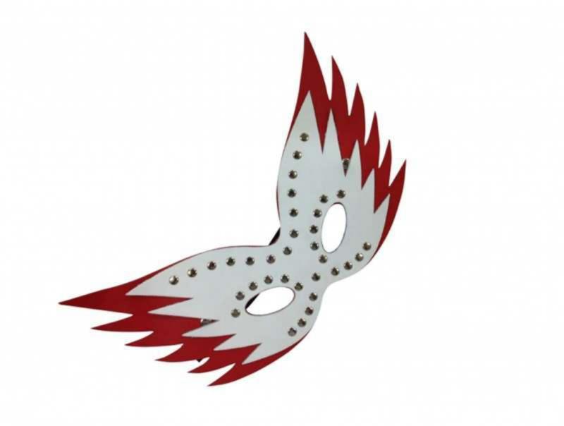 White And Red Fetish Mask