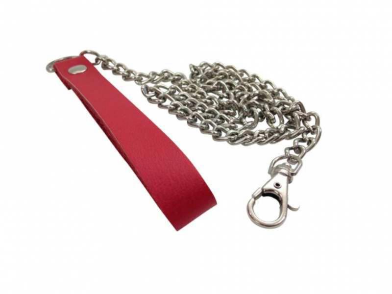 Red Leatherette Collar With Leash