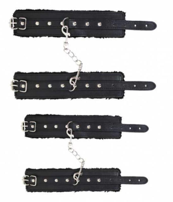 Black Wrist and Ankle Bondage Set