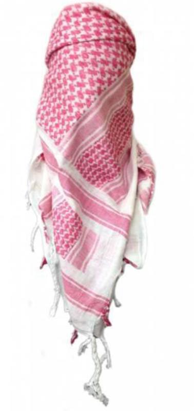 Palestinian Scarf White Red