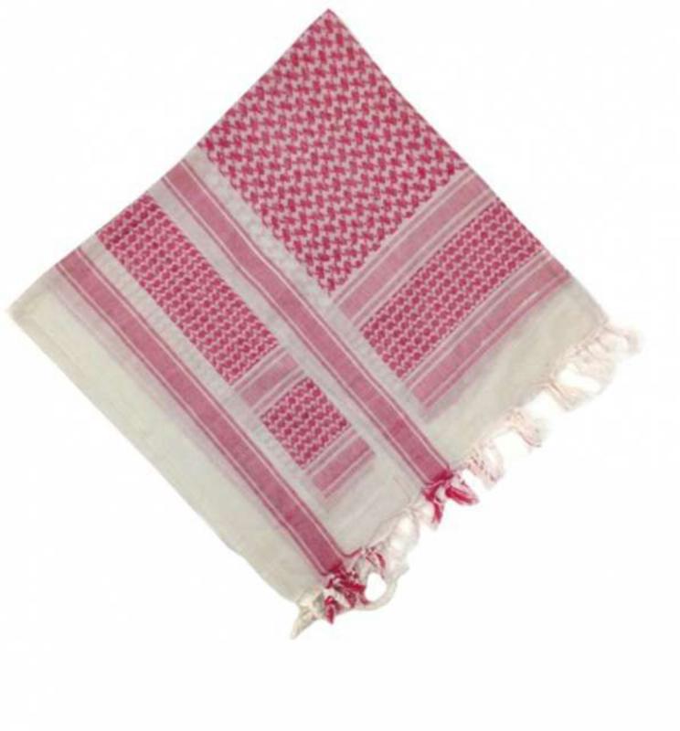 Palestinian Scarf White Red