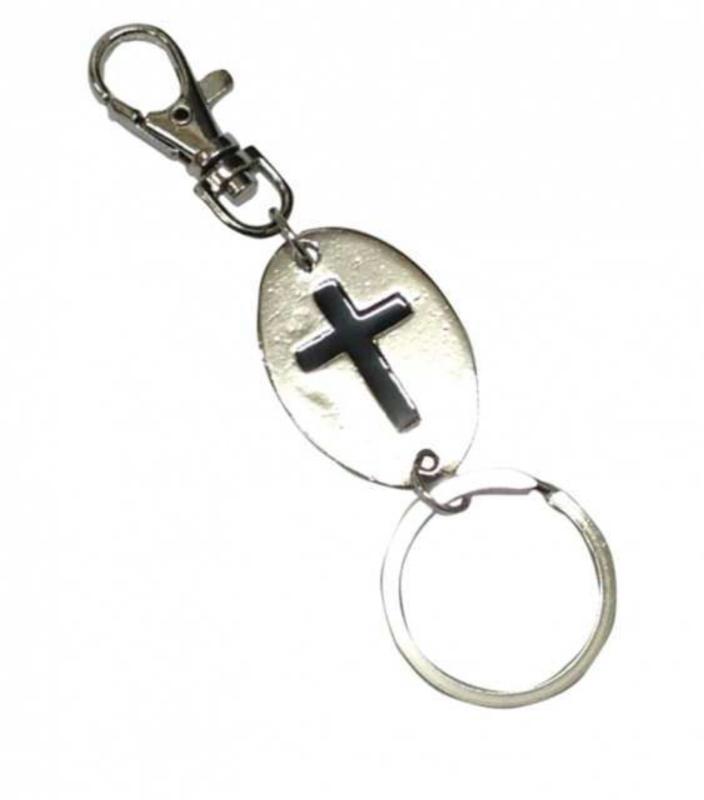 Schlüsselanhänger Mit Schwarzem Kreuz