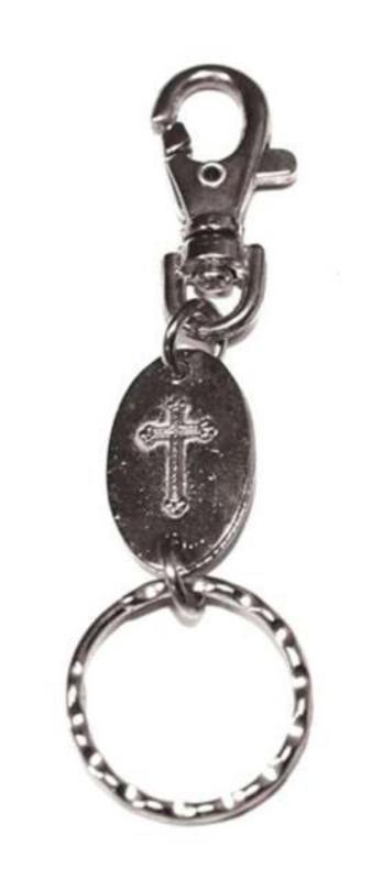 Key Ring With Cross Pendant
