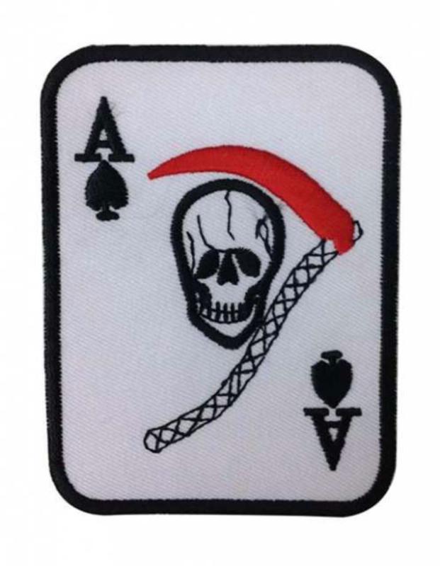 Aufnäher Totenkopf As Spielkarte