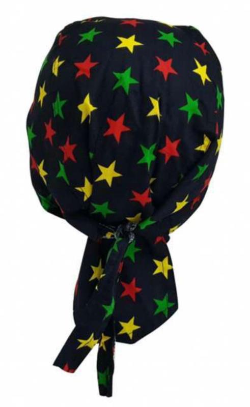 Rocker Bandana Cap Schwarz Mit Sternen