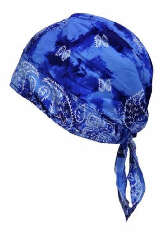 Rocker Bandana Cap Blaues Batik Paisley