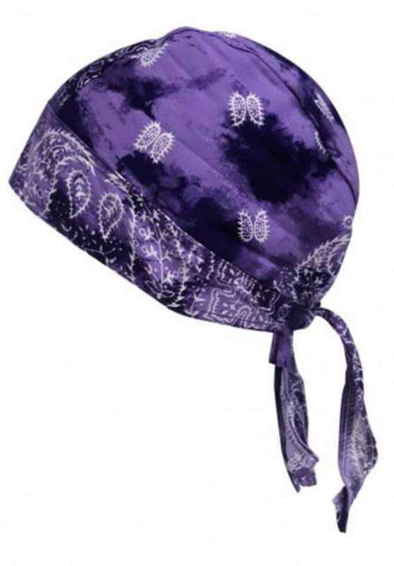 Rocker Bandana Cap Violettes Batik Paisley